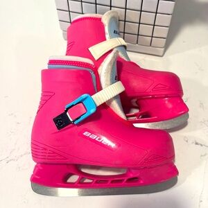 Girls Junior Size 10/11 Bauer Lil Angel Pink Ice Hockey Skates